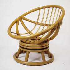 5% rewards with club o · 99% on time shipping Vintage Bamboo Round Swivel Chair 1970s For Sale At Pamono