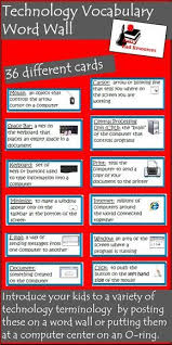 Technology Vocabulary Cards Technology Vocabulary Technology Skills Teaching Computers