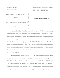 Https Www Courts Maine Gov Opinions Orders Bcd Re 20orders Re 16 13 Bcd Re 16 13 Coastal Realty Capital V Four City Center Properties Msj Order Pdf