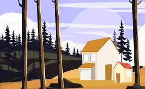 Sketsa gambar alam pedesaan gokil 52 gambar alam pedesaan pada kesempatan kali ini gambar gambar pemandangan alam pedesaan yang belum diwarnai. Lukisan Pemandangan Pedesaan Rumah Bukit Pohon Sketsa Ai Eps Uidownload