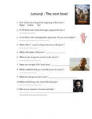 Brett tucker was born on may 21, 1972 in melbourne, victoria, australia as brett alan tucker. Jumanji The Next Level Quiz Esl Worksheet By Mr0liver