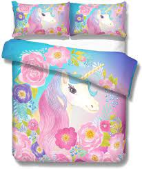 suncloris cooper girl unicorn bedding sheet set included 1duvet cover 1pillowcase no comforter