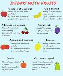 20 Common Idioms About Fruits In English Eslbuzz Learning English English Idioms Idioms Idioms And Phrases