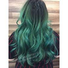 Dark Brown Roots Pulled Down Into A Rich Green Balyage Long Hair Bright Hair How To Bayalage Hair