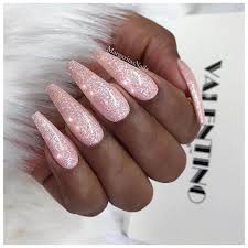 So we came up with this! Winter Glitter Nails Holiday Nails Prom Nails Wedding Nail Art Designs New Year Nails Christmas Glitter Nail Pink Glitter Nails Baby Pink Nails Pink Nails