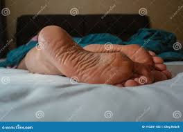 Sleeping Girl, Feet on the Bed Stock Image - Image of nude, cute: 193201105