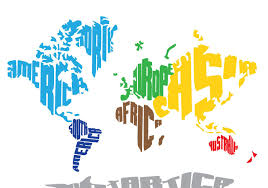 Bright World Word Map Map Vector Word Map Map