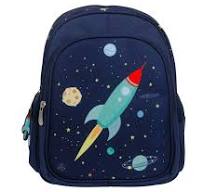 A Little Lovely Blauer Kinder Rucksack - Weltraum Rakete ...