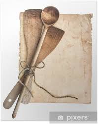 We offer nice wire ware items and other utensils including apple peelers and revolving graters. Vintage Wooden Kitchen Utensils And Old Cookbook Page Poster Pixers We Live To Change