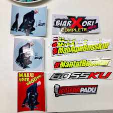 *kredit kad dan debit kad diterima*. Stickers Bossku Last Pcs 5 Motorcycles Motorcycle Accessories On Carousell