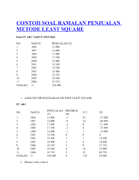 Minimizing the sum of the squares of. Doc Contoh Soal Ramalan Penjualan Metode Least Square Yanto Aman Academia Edu