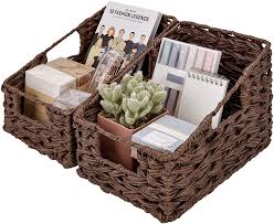 Buy high quality wicker coffee tables for less at kogan.com. Buy Granny Says Hand Woven Baskets For Storage Imitation Wicker Baskets With Handles Trapezoid Decorative Baskets For Organizing Kitchen Shelves Coffee Table Brown 7 7 X 9 4 X 7 5 Set Of 2 Online