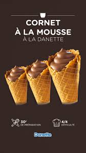 Cornets A La Mousse Danette En 2020 Mousse Danette Recette