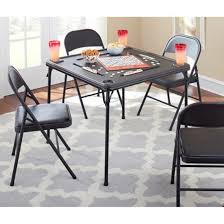 Folding Game Table Poker Cards Dominos Black Molded Cup Holders Easy Storage Card Table And Chairs Table And Chair Sets Outdoor Folding Table