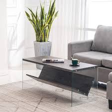 By walker edison furniture company (26) $ 155 68. Ivinta Glass Coffee Table With Storage Shelf Wooden Accent Furniture With Glass Frame Cocktail Table Living Room Overstock 32612735