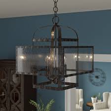 Laurel Foundry Modern Farmhouse Sparks 4 Light Lantern Geometric Chandelier Reviews Wayfair
