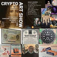This is a project we are working on at the miami blockchain center. Crypto Art Show In Downtown La Next Saturday Nov 9 From 7pm To 11pm Innerspace Gallery Hosted By Maxosirisart The Show Will Coin Art Art Show Art