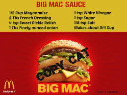 If you say big mac, everyone will know exactly what you are talking about. Copy Cat Big Mac Sauce Mac Sauce Recipe Mac Sauce Big Mac Sauce Recipe