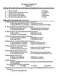 The Lightning Thief Quiz Chapters 1 6 The Lightning Thief Quiz Cbt Worksheets