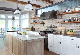 mixing stained and painted kitchen