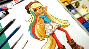 861 x 1233 png 408 кб. How To Draw And Paint My Little Pony Rainbow Rocks Applejack Youtube