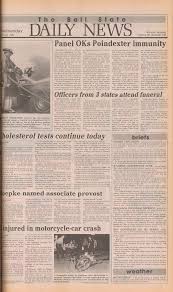 Maybe you would like to learn more about one of these? Dn 1987 04 22 001 Page 1 Ball State University Student Newspaper Ball State University Digital Media Repository