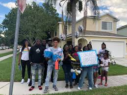 Yesterday My Senior was surprised by his adopted mom Mrs. Trellanie Trell  Garland and her family, They really did an amazing job and caught him off  guard, we are truly Thankful for