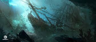 Assassin S Creed Iv Black Flag Underwater Wreck By Donglu Yu Illustration 2d Concept Art World Game Concept Art Concept Art