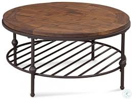 Sleek design with stretchers between each leg ensuring sturdiness without sacrificing style. Boho Distressed Rustic Barnside Round Cocktail Table From Bassett Mirror Coleman Furniture