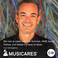 Bid now for a chance to speak with Kirk Sommer and explore the dynamics of  the live music industry. Kirk is Senior Partner and Global Co-Head of Music  at WME