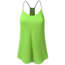 J Tomson Womens Sleeveless Layered Chiffon Cami Tank Blouse Top Awtht024_greenappleblack Ci183igthq6
