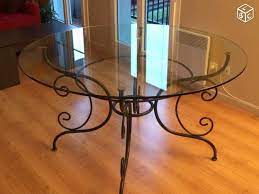 table verre et fer forge 130cm ameublement seine saint denis leboncoin fr table en verre fer forge ameublement