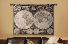 World maps assuming a spherical earth first appear in the hellenistic period. Old World Map Tapestry Beige