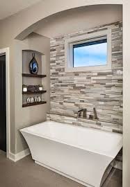 Tile Accent Wall Upstairs Bath As Backwall Dusty Blue Grey Accent Tile Pieces Bathroom Remodel Master Master Bathroom Renovation Small Bathroom Remodel