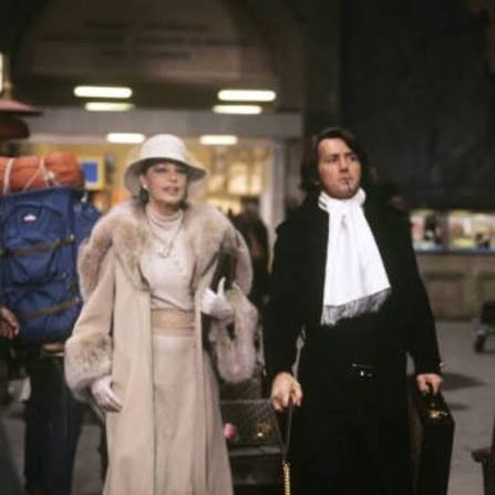 Ava Gardner and Martin Sheen in and on the set of “The Cassandra Crossing,”  1976. Ava was 53 during the filming of this and Sheen was 36. Ava's  character is the wife