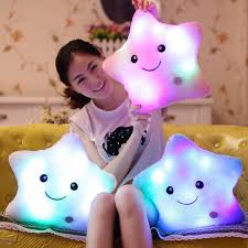 Luminous Stuffed Led Light Up Plush Glow Lucky Star Pillow Auto 7 Color Rotation Illuminated Pentagram Shaped Cushion Gift Star Pillow Star Glowing Pillowpillow Star Aliexpress