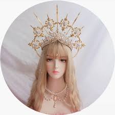 This crown adds shine with a burst of sun to a costume or outfit, with a modern twist on iconic imagery! Clothing Shoes Accessories Women Halo Crown Virgin Mary Headband Goddess Sun Headpiece Goddess Headdress Royaldeli