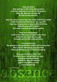 Absence By John O Donnohue Google Search Blessing Poem Irish Prayer Poems