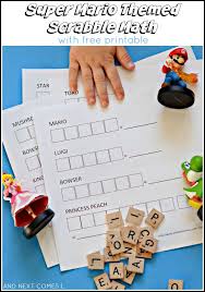 Super Mario Themed Scrabble Math Free Printable Math Activities For Kids Free Math Math Activities
