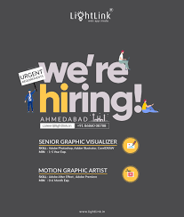 We Are Hiring Graphic Designer Motion Graphic Artist Ahmedabad India
