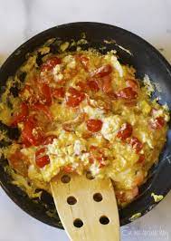 Scrambled Eggs With Tomatoes Pilar S Chilean Food Garden Recipe Chilean Recipes Food Traditional Breakfast
