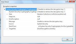 What Is Incorrect From This All In One Xml Encryption Decryption Msdn Sample Stack Overflow