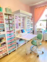 See more ideas about craft room, craft room organization, craft room storage. Beautiful Pastel Craft Storage Craft Room Organization Craft Room Craft Room Office