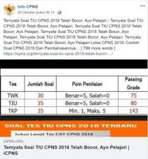 Salah Soal Tes Cpns 2018 Telah Bocor Turnbackhoax