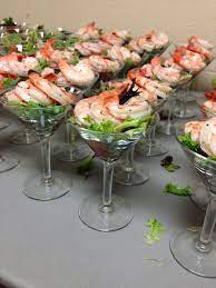 Individual shrimp cocktail presentations / learn how to cook the shrimp and assemble it here. Delicious Shrimp Cocktail Displays For The Wedding Guests Christmas Recipes Appetizers Appetizer Recipes Party Food Appetizers