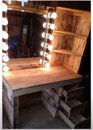 Pallet Wood Makeup Vanity Muebles Con Tarimas Decoracion De Cuartos Manualidades Muebles Hechos En Casa