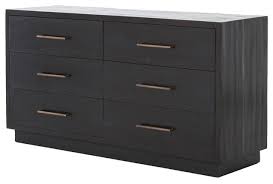 In Stock Modern Burnished Black Wood 6 Drawer Dresser 60 Transitional Dressers By Zin Home Houzz
