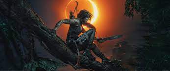 Woman On Tree Branch Wallpaper Video Games Ultrawide Ultra Wide Shadow Of The Tomb Raider Tomb Raider Lara Croft Tree Branch Wallpaper Hd Wallpaper Game Art