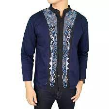 Celana jeans biru cocok dengan baju warna apa pria? Gudang Fashion Baju Koko Pria Lengan Panjang Biru Dongker Lazada Indonesia