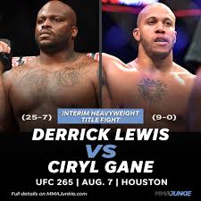 All bouts will be simulcast on espn+ in english and spanish beginning at 6. Mma Junkie On Twitter Ufc Is Implementing An Interim Title At Heavyweight After Negotiations Stalled With Champ Francis Ngannou Ciryl Gane Vs Derrick Lewis Goes Down Aug 7 Ufc265 Full Details